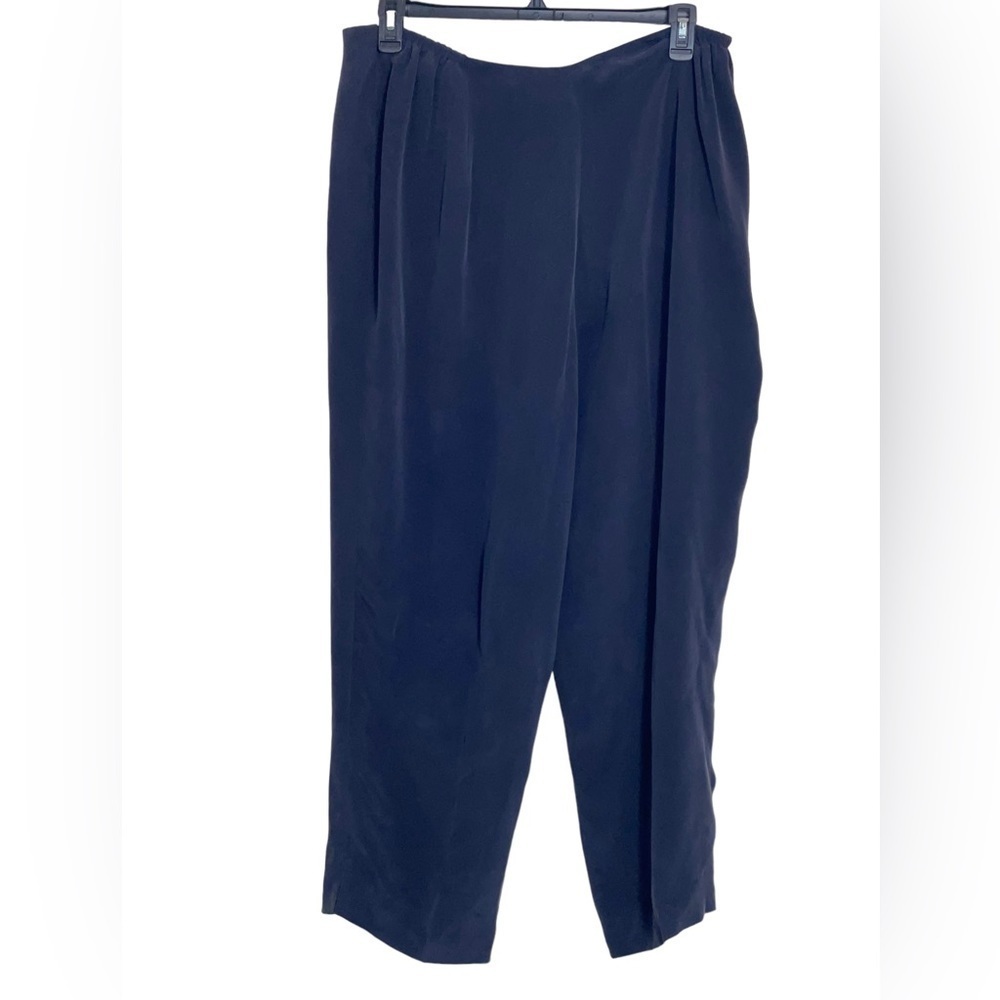 NWT Jones New York Navy Blue Silk pants. Size 18 W New - old stock - Picture 4 of 8